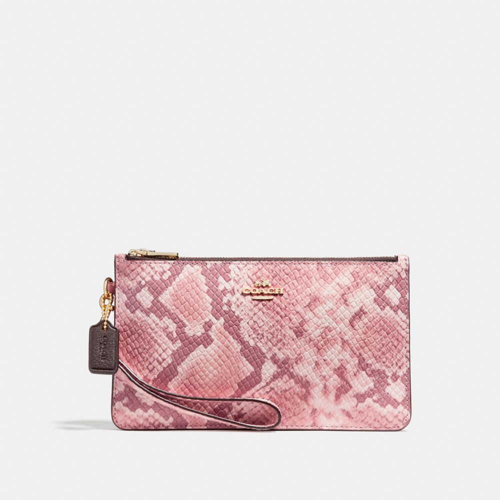 COACH CROSBY CLUTCH - LIGHT GOLD/OXBLOOD MULTI - f28556