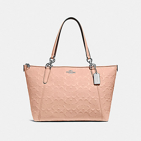 COACH AVA TOTE IN SIGNATURE LEATHER - NUDE PINK/LIGHT GOLD - f28558