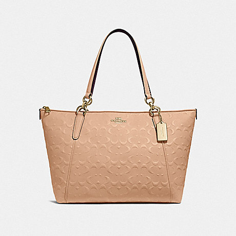 COACH f28558 AVA TOTE IN SIGNATURE LEATHER BEECHWOOD/light gold