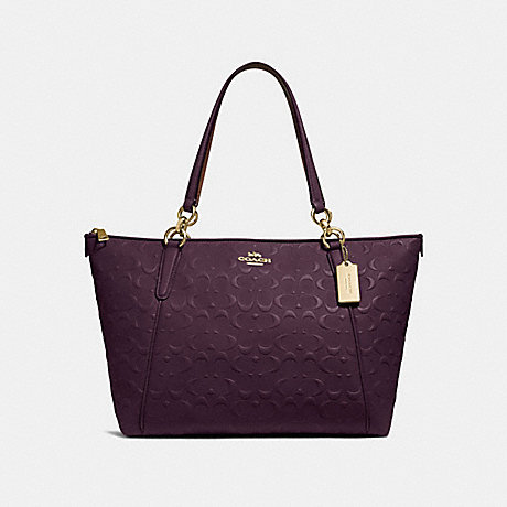 COACH f28558 AVA TOTE IN SIGNATURE LEATHER oxblood 1/light gold