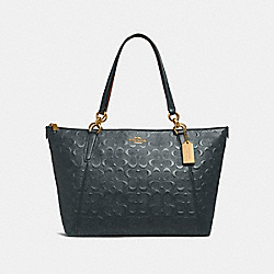 COACH F28558 - AVA TOTE IN SIGNATURE LEATHER MIDNIGHT/LIGHT GOLD