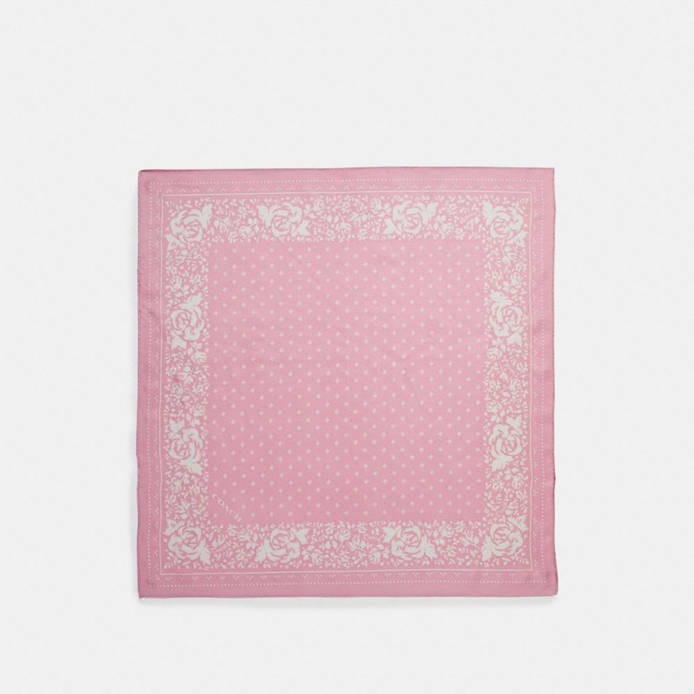 ROSE PRINT SILK BANDANA - f28564 - BLUSH