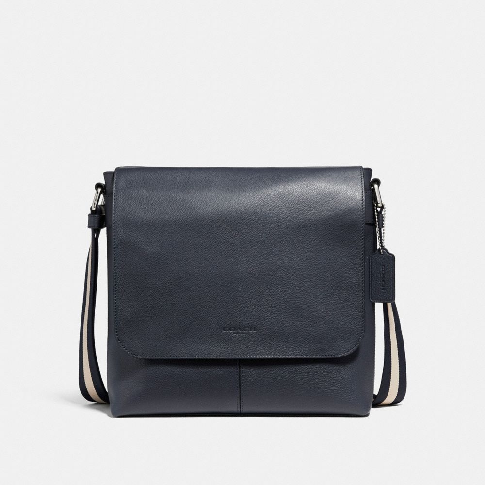 COACH CHARLES SMALL MESSENGER - NICKEL/MIDNIGHT NAVY - f28576