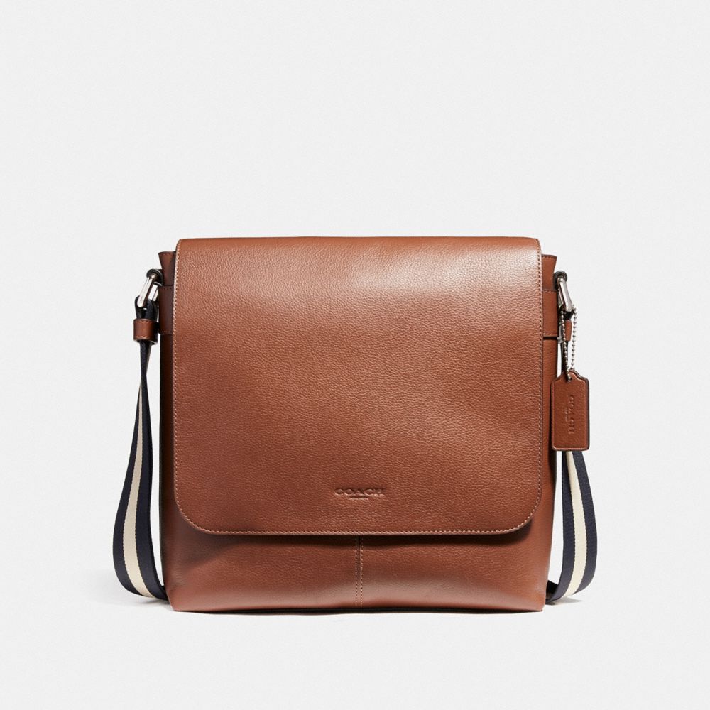 CHARLES SMALL MESSENGER - NICKEL/SADDLE - COACH F28576