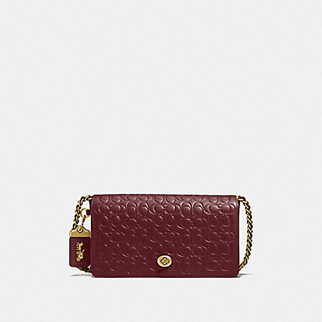 COACH DINKY IN SIGNATURE LEATHER - OL/BORDEAUX - F28631