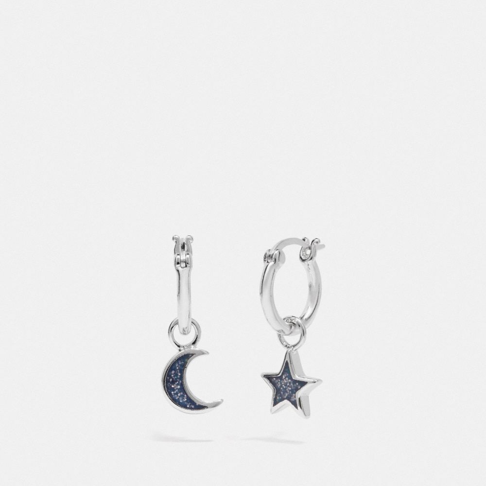 COACH F28712 - MOON AND STAR HUGGIE EARRINGS MULTI/RHODIUM