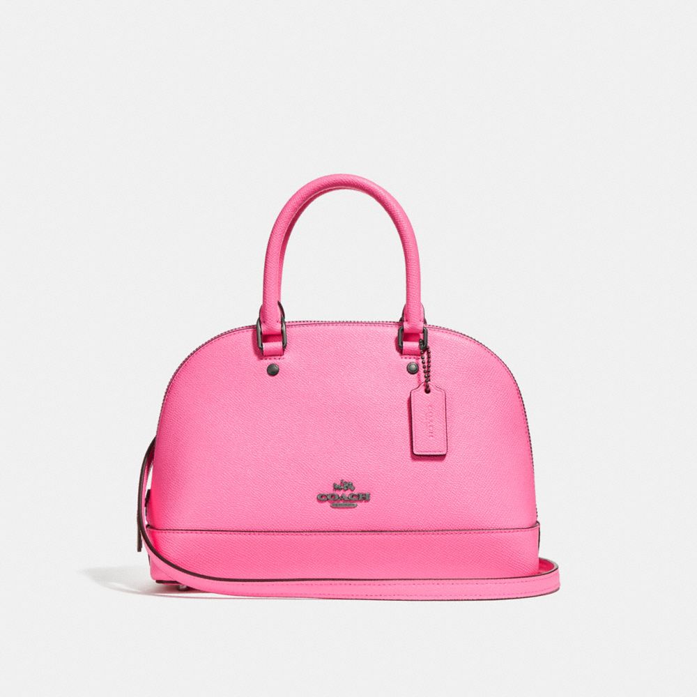 COACH F28718 - MINI SIERRA SATCHEL BLACK ANTIQUE NICKEL/NEON PINK