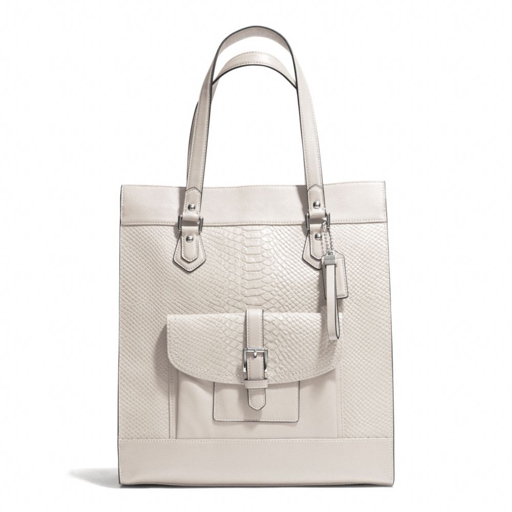 CHARLIE PYTHON TOTE - f28723 -  SILVER/PARCHMENT