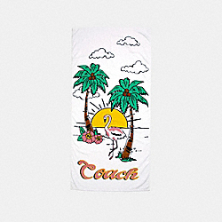 COACH F28819 Tropical Graphic Towel CHALK