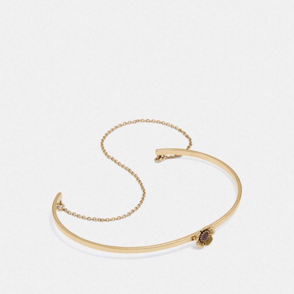 DEMI-FINE TEA ROSE CHAIN CUFF - AMETHYST/GOLD - COACH F28830