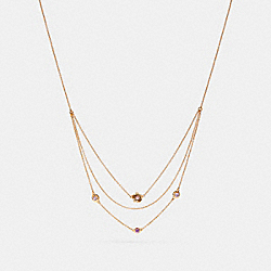 COACH F28834 Demi-fine Sunburst Layered Chain Necklace AMETHYST/GOLD
