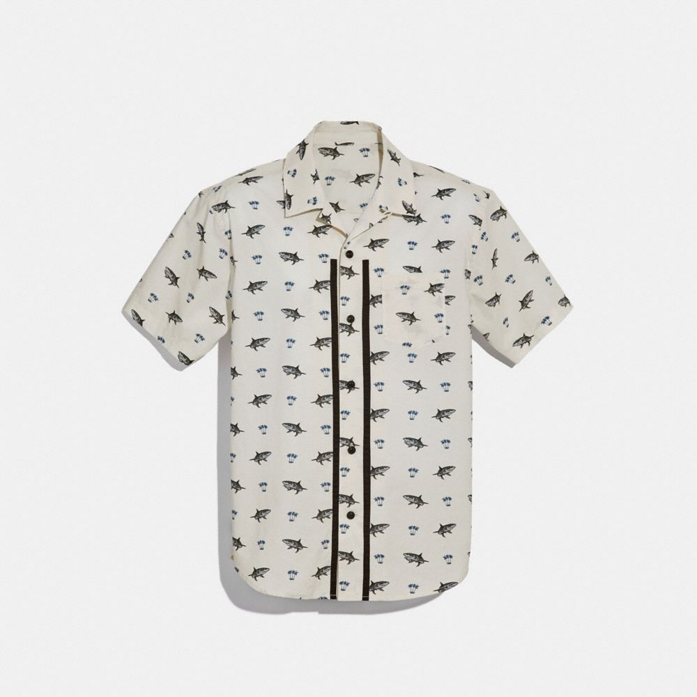 COACH PRINTED SHORT SLEEVE SHIRT - CHALK MULTI - F28845