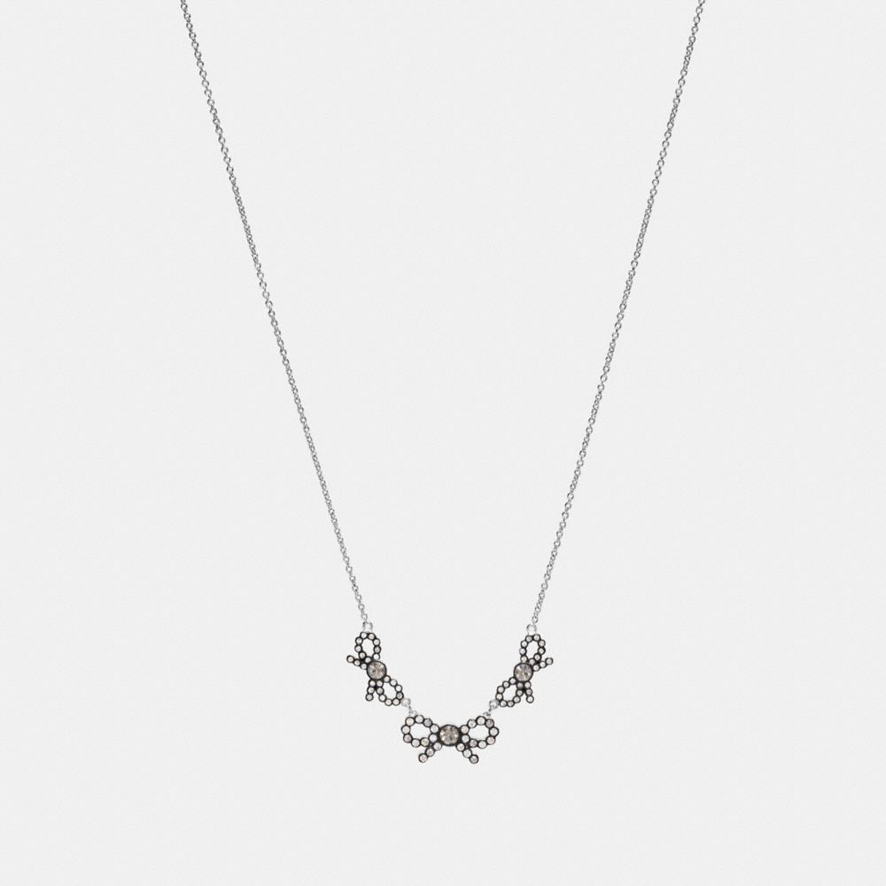 COACH f28856 TRIPLE STONE BOW NECKLACE MULTI/SILVER