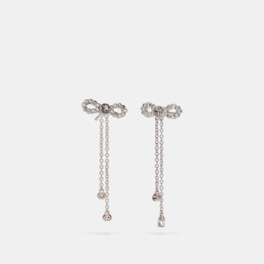 BOW CHAIN DROP EARRINGS - f28877 - MULTI/SILVER