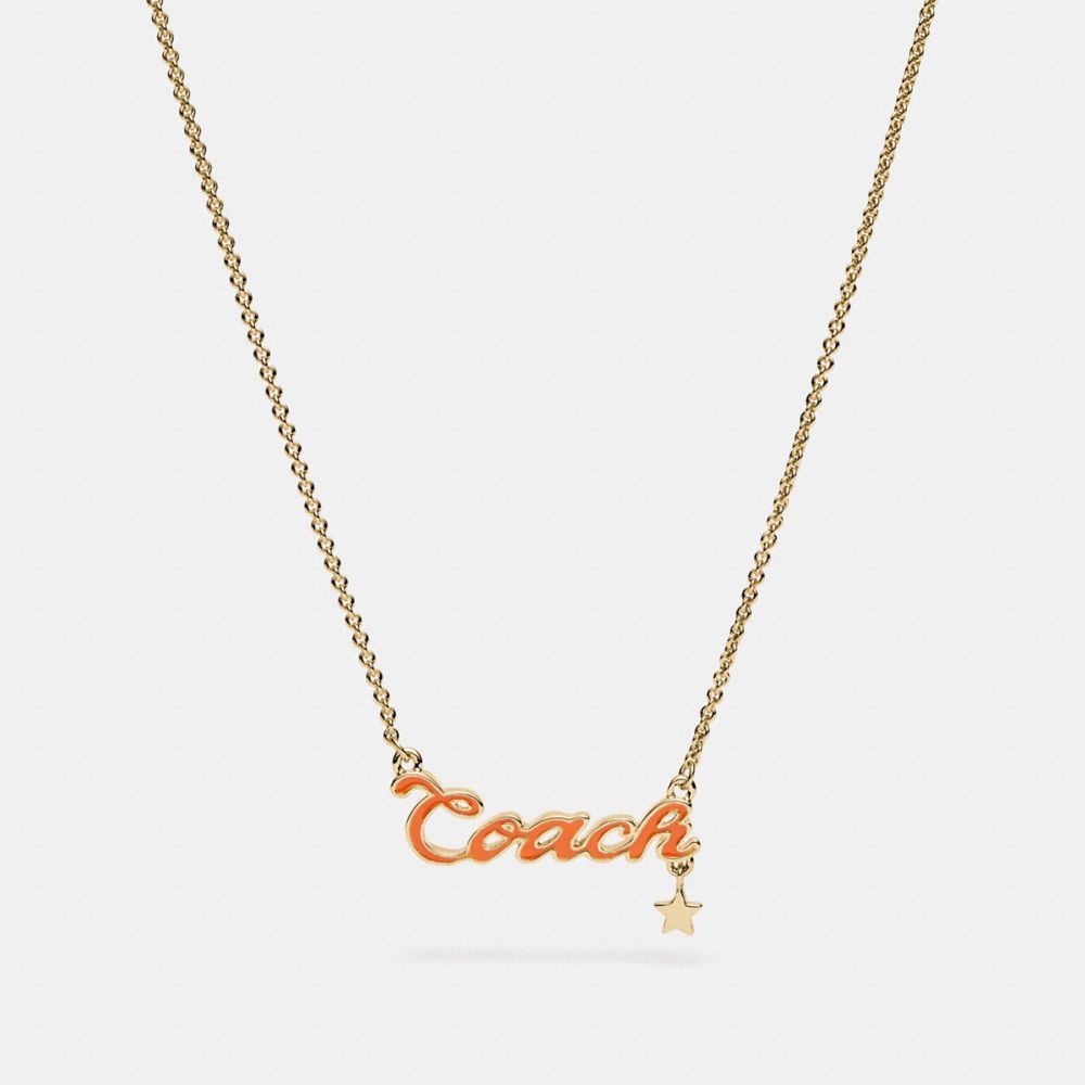 COACH F28879 Coach Script Necklace MULTI/GOLD