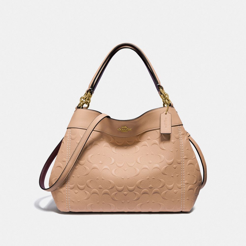 SMALL LEXY SHOULDER BAG IN SIGNATURE LEATHER - BEECHWOOD/LIGHT GOLD - COACH F28934