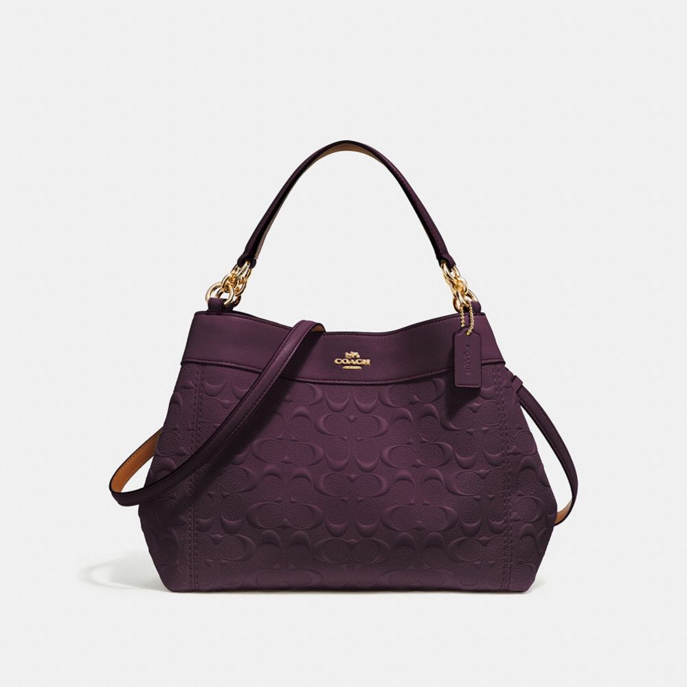 COACH SMALL LEXY SHOULDER BAG IN SIGNATURE LEATHER - oxblood 1/light gold - F28934