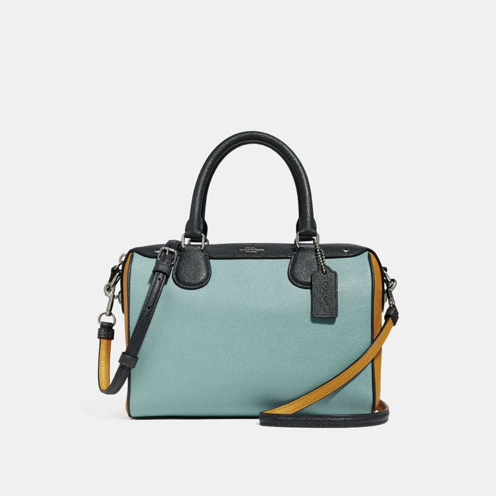 COACH F28956 Mini Bennett Satchel In Colorblock SILVER/BLUE MULTI