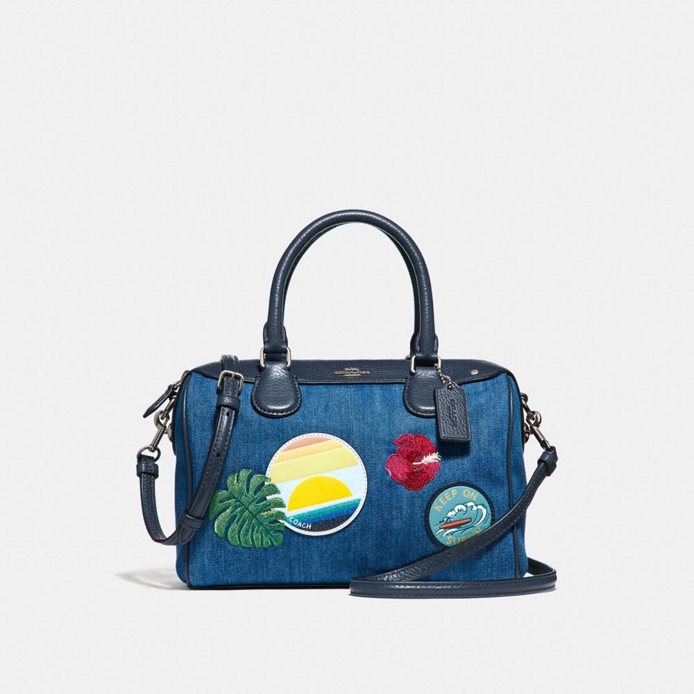 COACH f28957 MINI BENNETT SATCHEL WITH BLUE HAWAII PATCHES SVM64