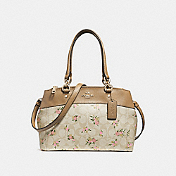 MINI BROOKE CARRYALL IN SIGNATURE CANVAS WITH DAISY BUNDLE PRINT - COACH f28964 - light khaki/multi/imitation gold