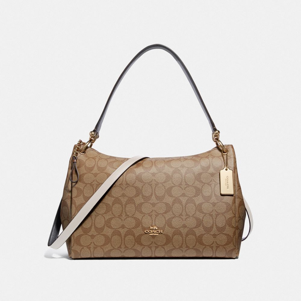 COACH F28967 - MIA SHOULDER BAG IN SIGNATURE CANVAS KHAKI/CHALK/GOLD