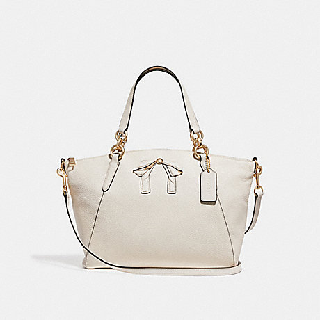 COACH SMALL KELSEY SATCHEL WITH BOW - CHALK/IMITATION GOLD - f28969