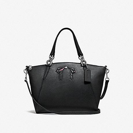 COACH F28969 SMALL KELSEY SATCHEL WITH BOW SILVER/MIDNIGHT