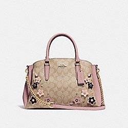 SAGE CARRYALL IN SIGNATURE CANVAS WITH FLORAL APPLIQUE - COACH  f28970 - light khaki/multi/imitation gold