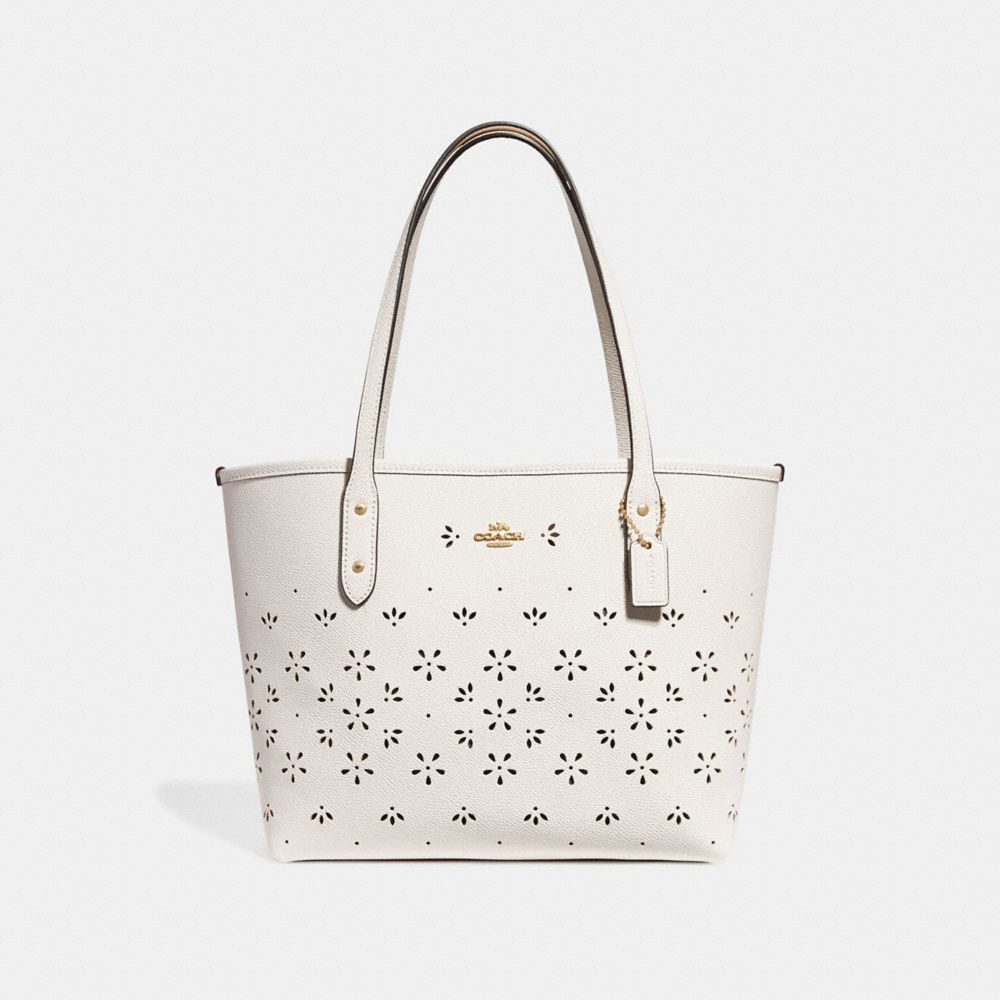 COACH MINI CITY ZIP TOTE - CHALK/IMITATION GOLD - F28971