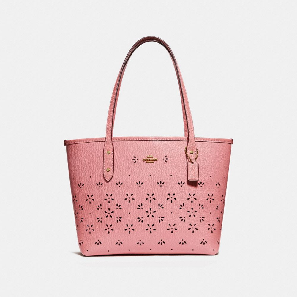 MINI CITY ZIP TOTE - f28971 - Vintage Pink/Imitation Gold