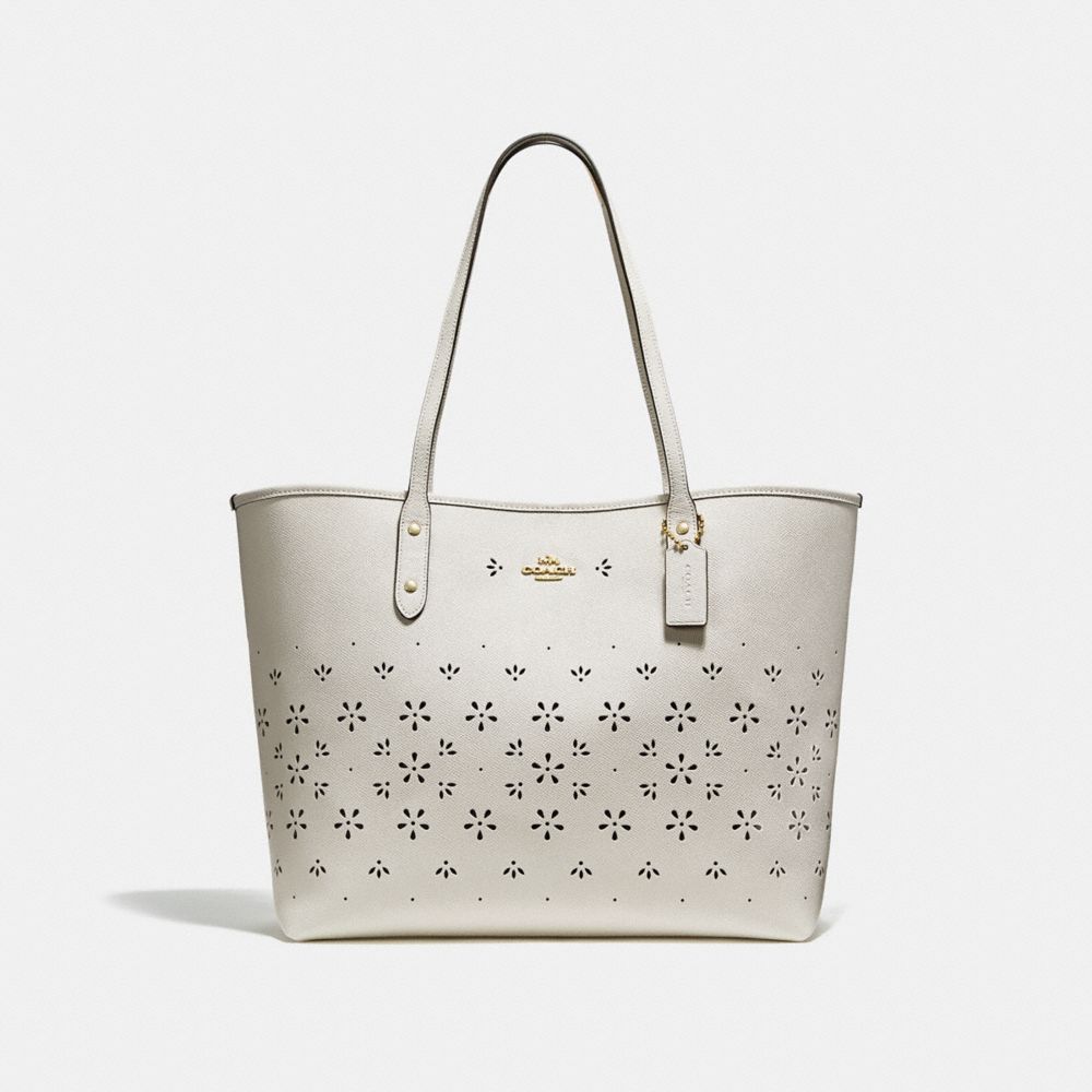 CITY TOTE - COACH f28973 - CHALK/IMITATION GOLD