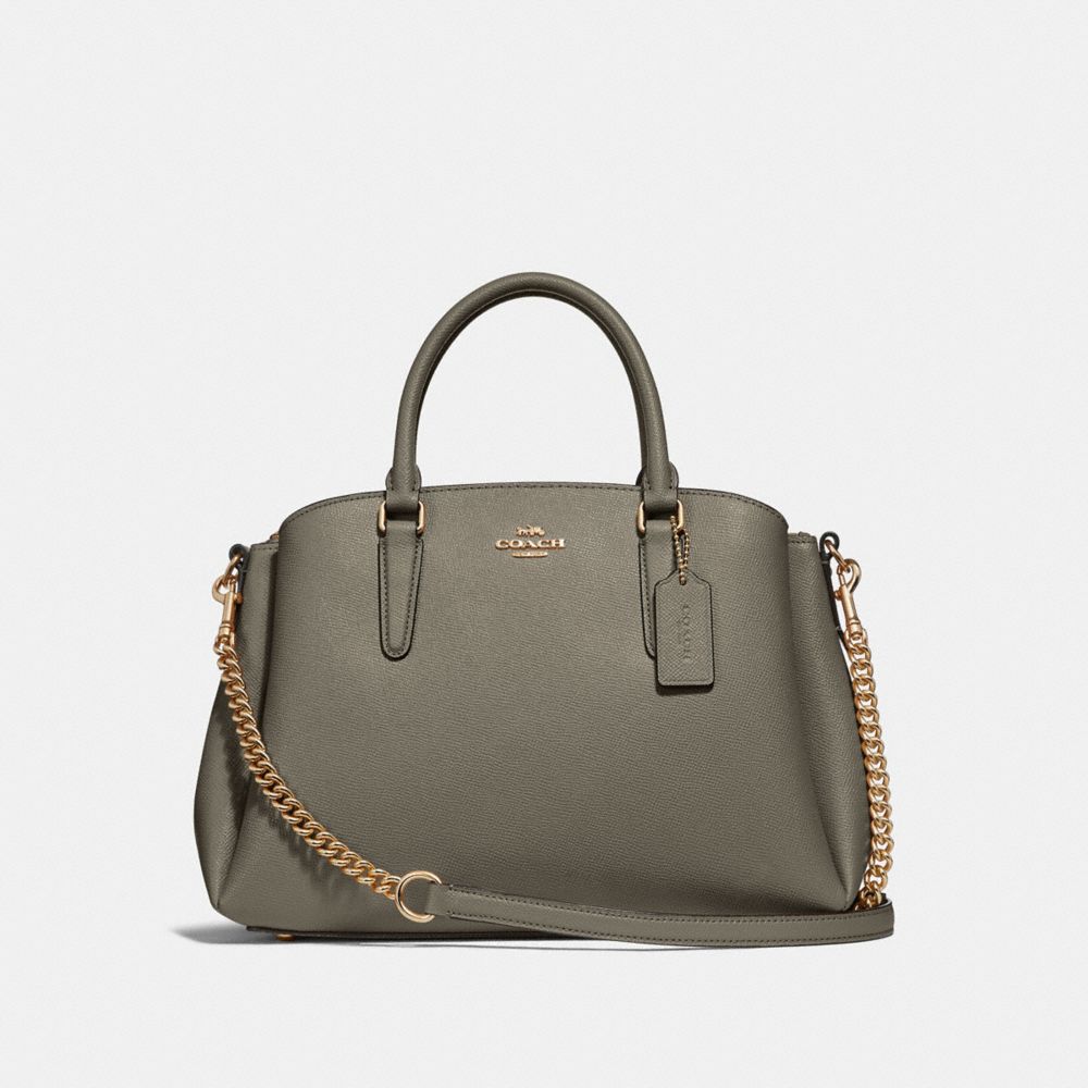 COACH F28976 SAGE CARRYALL MILITARY GREEN/GOLD