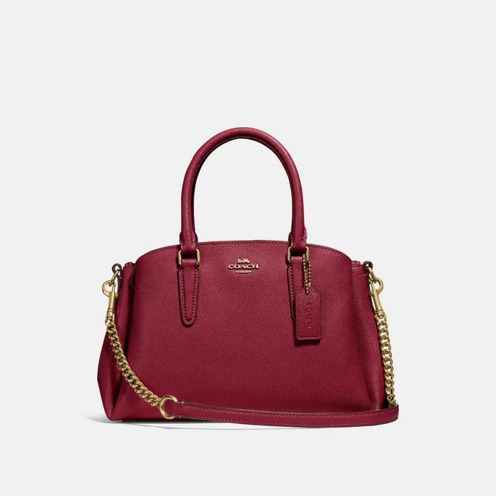 COACH MINI SAGE CARRYALL - CHERRY /LIGHT GOLD - F28977