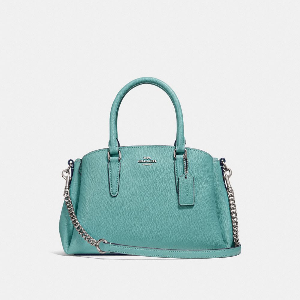 COACH F28977 - MINI SAGE CARRYALL AQUAMARINE/SILVER