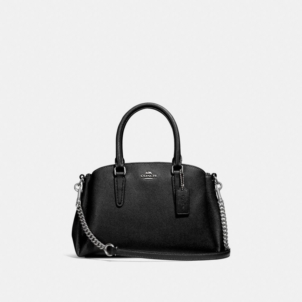 COACH F28977 MINI SAGE CARRYALL BLACK/SILVER