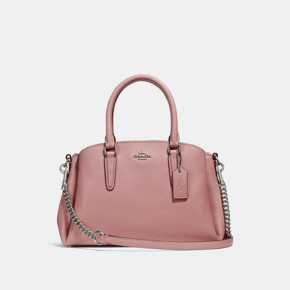 COACH f28977 MINI SAGE CARRYALL SILVER/DUSTY ROSE