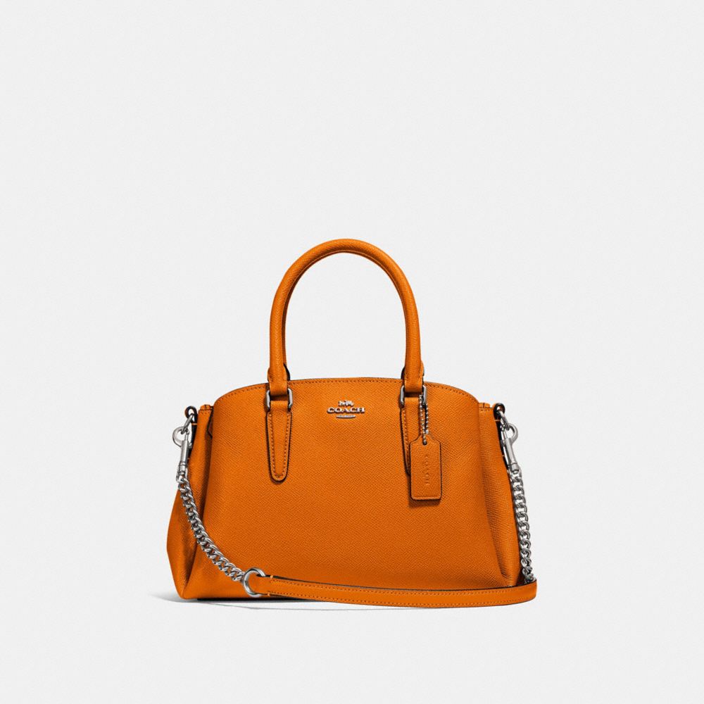 COACH F28977 Mini Sage Carryall DARK ORANGE/SILVER