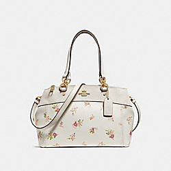 MINI BROOKE CARRYALL WITH DAISY BUNDLE PRINT - COACH f28978 - CHALK MULTI/IMITATION GOLD
