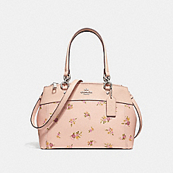 MINI BROOKE CARRYALL WITH DAISY BUNDLE PRINT - COACH f28978 - LIGHT PINK MULTI/SILVER