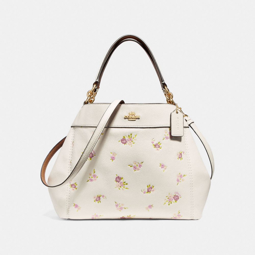 SMALL LEXY SHOULDER BAG WITH DAISY BUNDLE PRINT - f28979 - CHALK MULTI/IMITATION GOLD