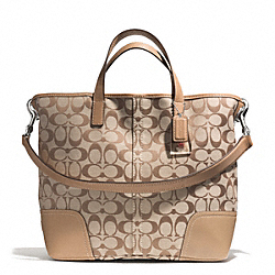 COACH HADLEY SIGNATURE DUFFLE - SILVER/KHAKI/NATURAL - F28981