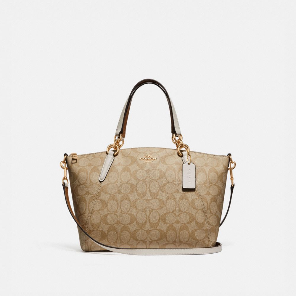 COACH F28989 - SMALL KELSEY SATCHEL IN SIGNATURE CANVAS LIGHT KHAKI/CHALK/GOLD