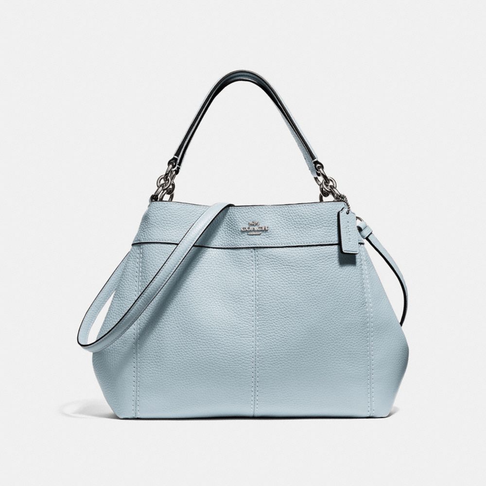 COACH f28992 SMALL LEXY SHOULDER BAG SILVER/PALE BLUE