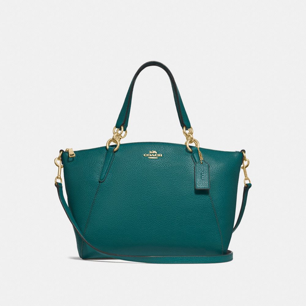 SMALL KELSEY SATCHEL - DARK TURQUOISE/LIGHT GOLD - COACH F28993