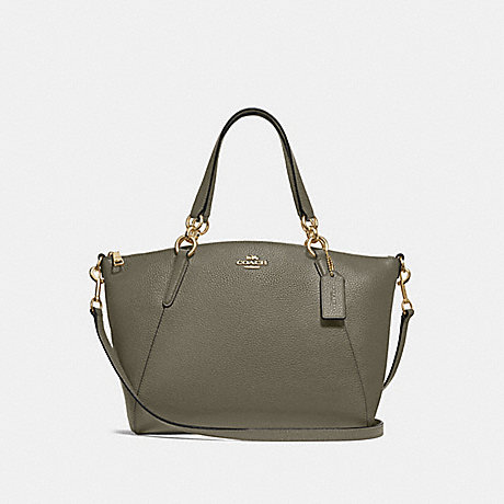 COACH F28993 SMALL KELSEY SATCHEL MILITARY-GREEN/GOLD