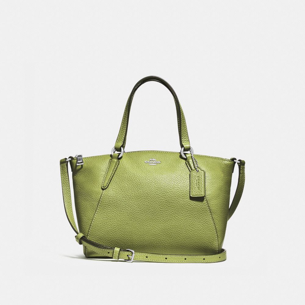 MINI KELSEY SATCHEL - f28994 - YELLOW GREEN/SILVER