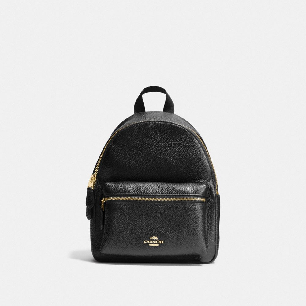 COACH MINI CHARLIE BACKPACK - BLACK/LIGHT GOLD - F28995