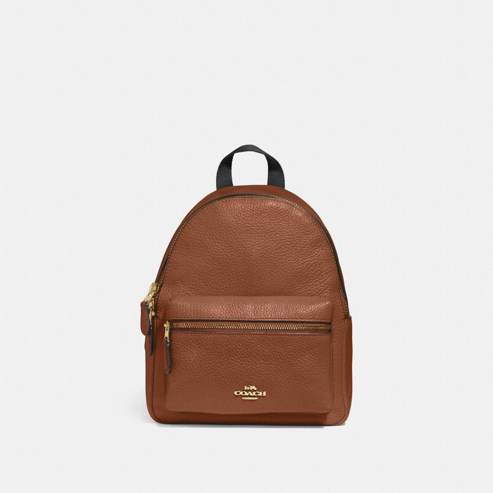 MINI CHARLIE BACKPACK - SADDLE 2/LIGHT GOLD - COACH F28995