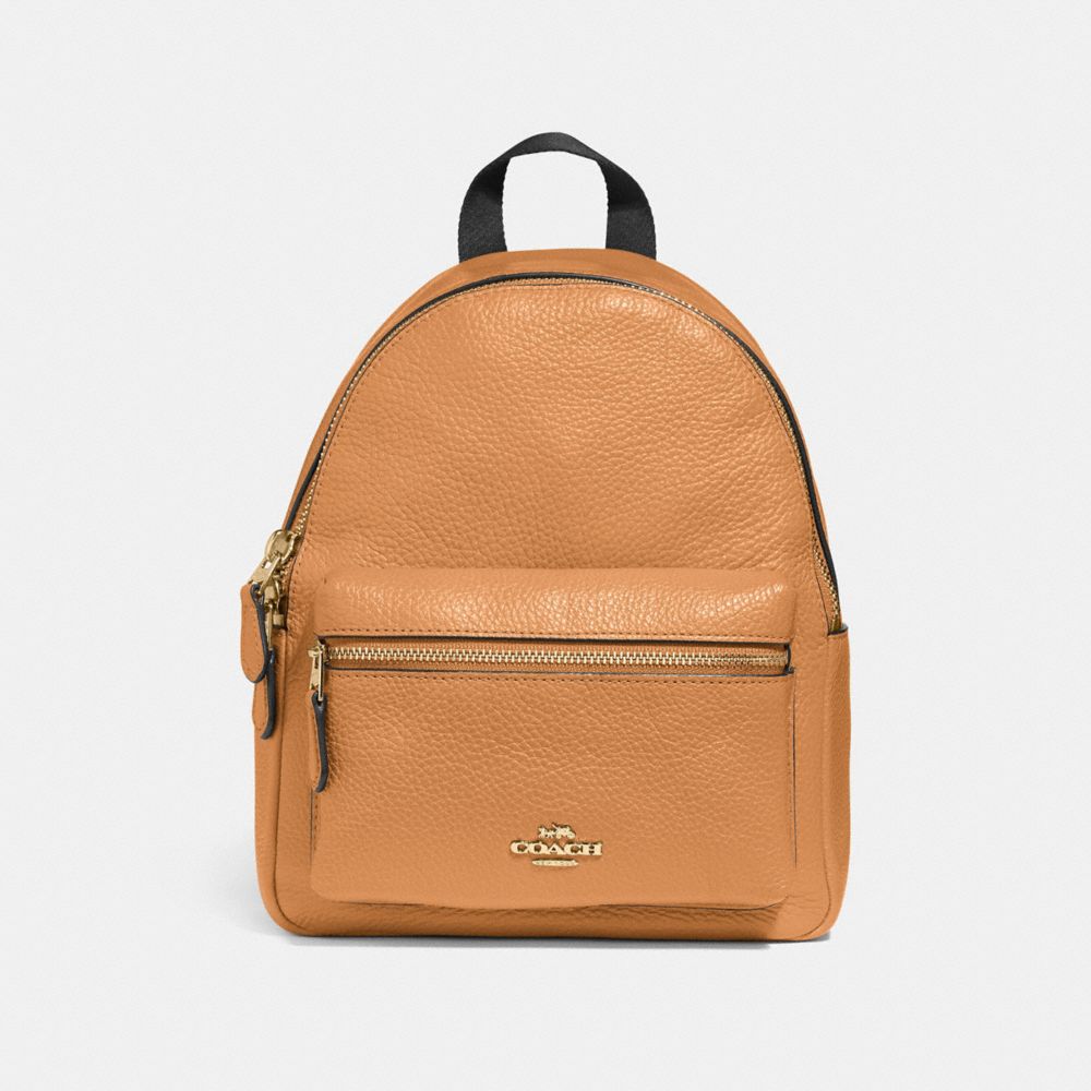 COACH MINI CHARLIE BACKPACK - LIGHT SADDLE/light gold - F28995