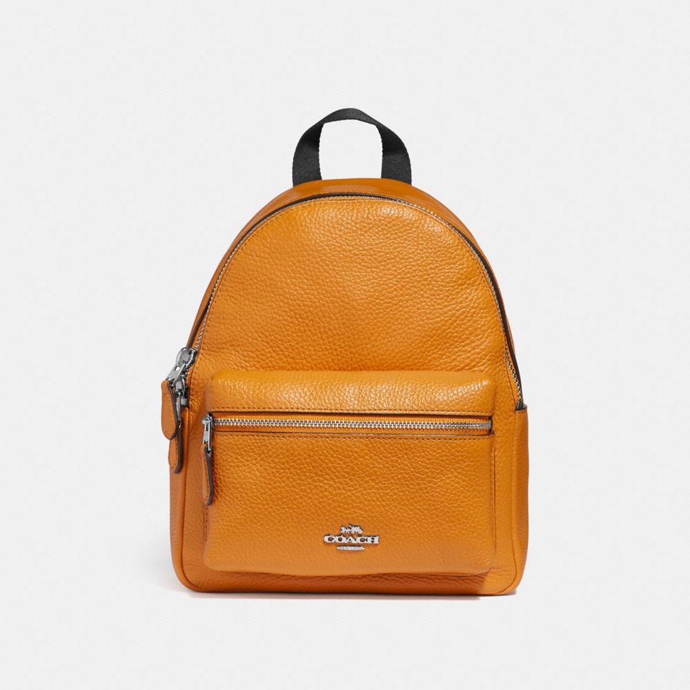 COACH MINI CHARLIE BACKPACK - SILVER/TANGERINE - f28995